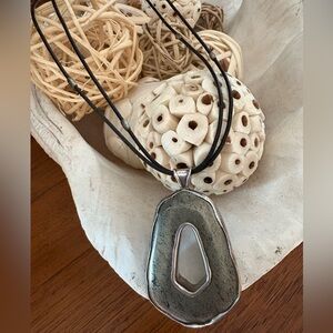 Silpada Double Take Necklace N2883 Silver and Black Pendant Necklace